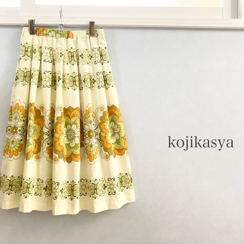 受注製作 限定1着】ドイツヴィンテージ生地 大柄♪大きな花柄が