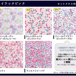 リバティ【カットクロス】「ライラックピンク」 5種セット　生地　はぎれ　布　綿　LIBERTY 3枚目の画像