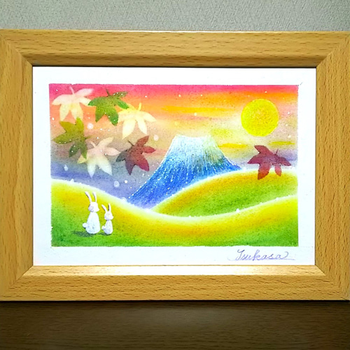パステル画（原画）月あかり。