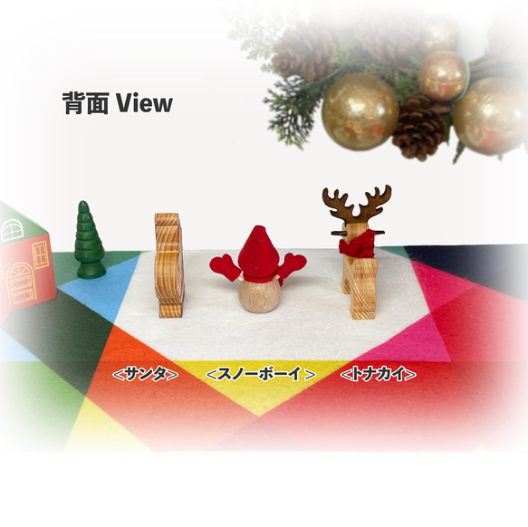 ✨送料無料　クリスマス 『サンタと仲間たち』　木製インテリア　オーナメント プレゼント 3枚目の画像