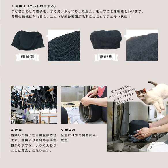 YOKOI BERET ウールキャップ ブラック ユニセックス 帽子 キャップ [YO-BR009-BGY] 14枚目の画像