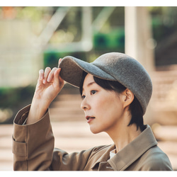 YOKOI BERET ウールキャップ ブラック ユニセックス 帽子 キャップ [YO-BR009-BGY] 2枚目の画像