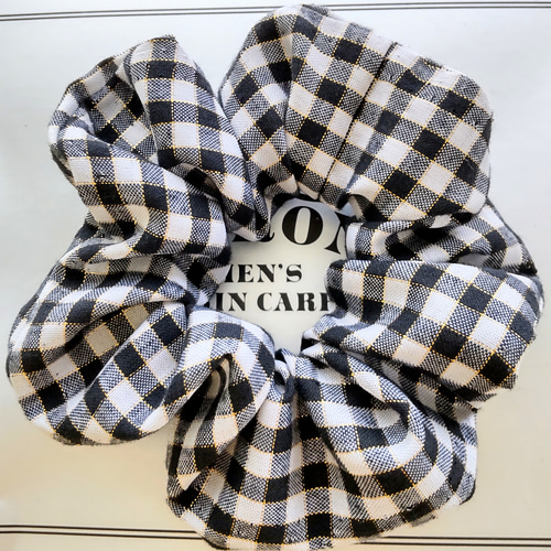 ギンガムチェックのシュシュ シュシュ nita 通販 14641479｜Creema