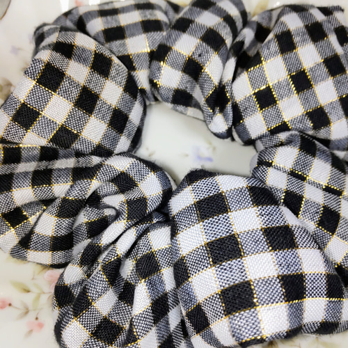 ギンガムチェックのシュシュ シュシュ nita 通販 14641479｜Creema