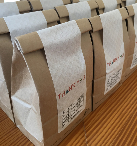 【お米プチギフト】オリジナルお米ギフト 2合 40個セット　[兵庫県豊岡市産　無農薬こうのとり米] 2合 日付 お客様 Affinage