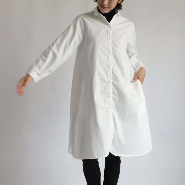 【ギャルリーヴィー】上質コットン100% ロングシャツ シャツワンピース 1 セール】 ハイカウントサテン ロングシャツワンピース （ロング