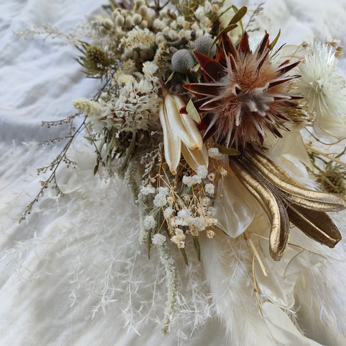 ホワイトスワッグ ドライフラワー プリザーブドフラワー 花束 記念日