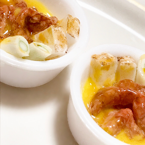 すき焼き小鉢のミニチュアorマグネット(ひとつ)♡フェイクフード、食品サンプル、肉 4枚目の画像
