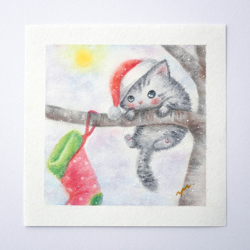 Amazon.co.jp: 原画『無重力遊戯（s）』（猫 パステル画 絵画 - 絵画