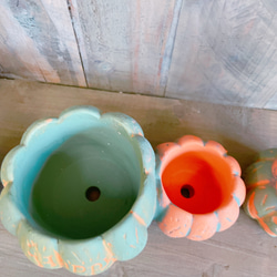 ラスト！3個セット♡ハロウィン雑貨♡【陶器鉢パンプキン型】可愛いハロウィンディスプレイに！グリーンオレンジ 7枚目の画像