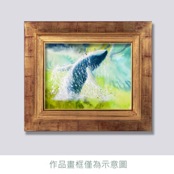 手描き オリジナル アクリル絵の具 フランス金箔「フリーダムクジラ」 2枚目の画像