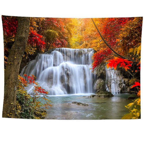 美しい！型絵染『風景画タペストリー』 Amazon.co.jp: ZQBDFC 日本の水墨画 自然の風景 タペストリー