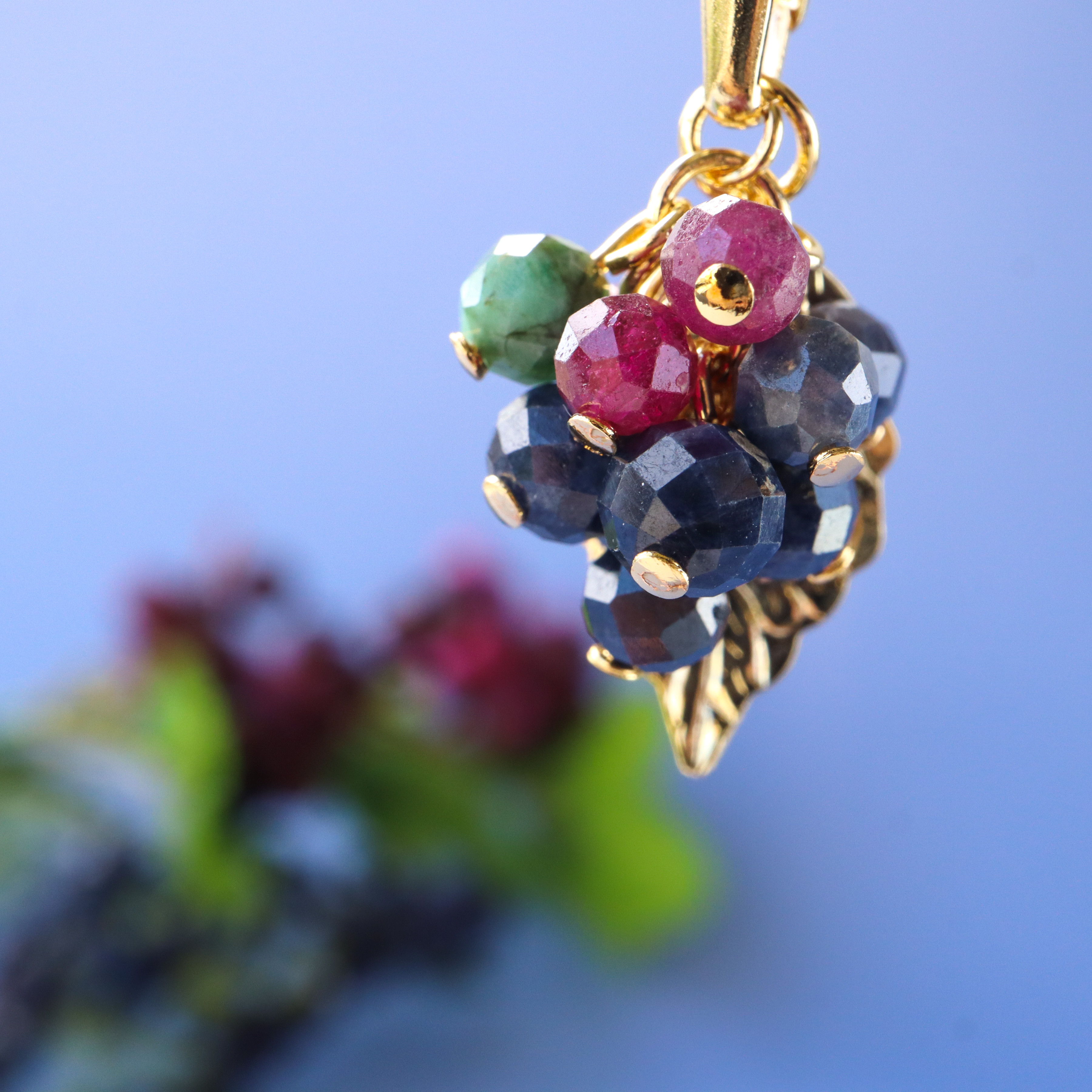 激レア天然色♡ルビーエメラルドサファイア ネックレス ネックレス 激レア天然色♡ルビーエメラルドサファイア