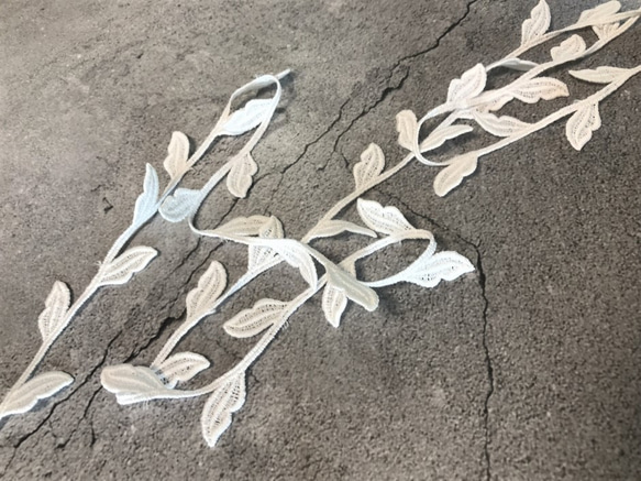 3m コットンケミカルレース つる草柄 日本製 lace-No,139-3 3枚目の画像