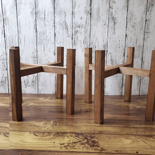 二点セット 木製プランタースタンド/フラワースタンド/ウォールナット