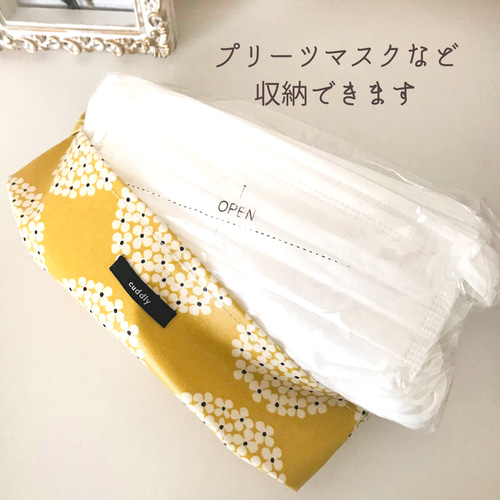 ハンドメイド｜エコティッシュカバー吊り下げタイプ｜北欧柄｜ビッグフラワー　紺 ハンドメイド|エコティッシュカバー|吊り下げタイプ|北欧柄