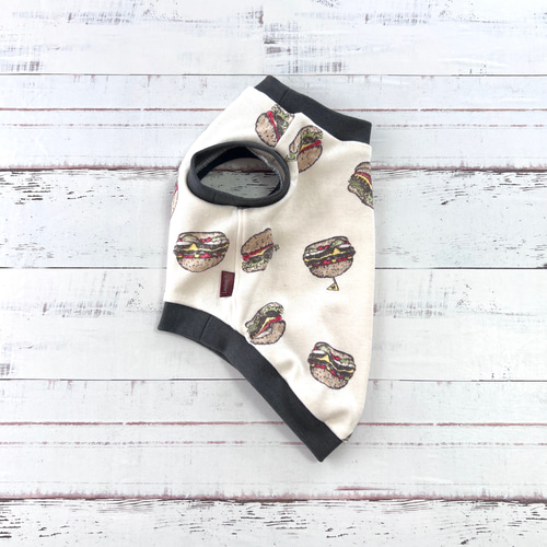 犬服ハンドメイド ハンバーガー柄タンクトップ 【完成品現品】 ペット