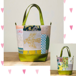 ミナペルホネンパッチワークで大きめトートバッグハンドメイド ミナペルホネン Lサイズ パッチワーク トートバッグ トート