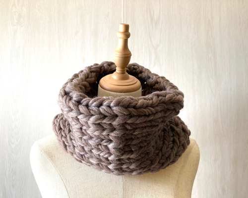 SALE 残り1点 超超極太ウール100% 手編みネックウォーマー ネック