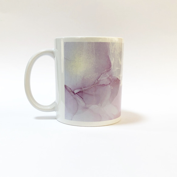 アルコールインクアート/マグカップ【ピンク大理石】 4枚目の画像