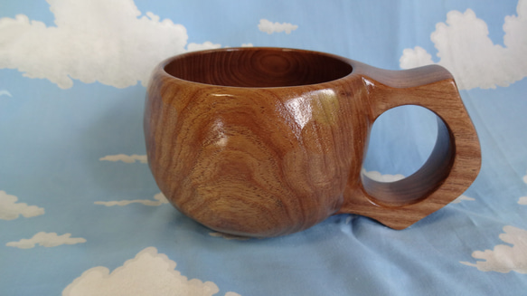 アウトレット・エンジュの木で作った一木彫りコーヒーカップ。 10枚目の画像