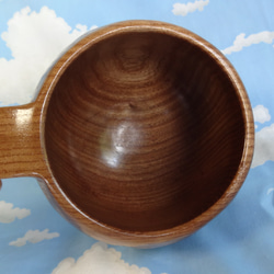 アウトレット・エンジュの木で作った一木彫りコーヒーカップ。 12枚目の画像