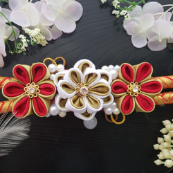 帯留め 帯飾り 七五三 成人式 白 金 花魁 振り袖 着物 帯 パール