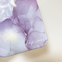 【名入れ可能】アルコールインクアートiPhoneケース【ピンク大理石】 4枚目の画像