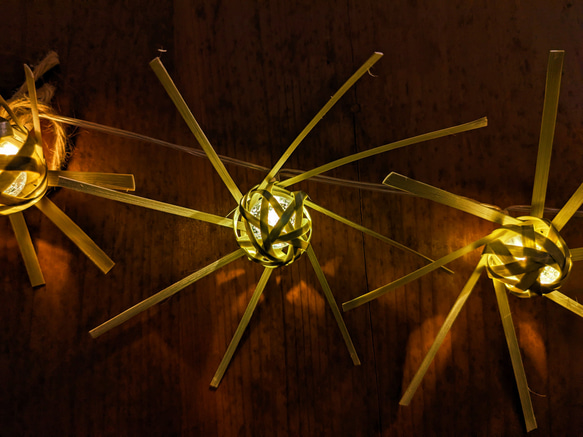 水面に風花の灯火漂いて１（竹の風花ガーランドライト）（電球：透明電球色） 4枚目の画像