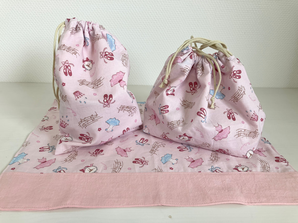 新生活応援お値下げ！可愛らしいバレリーナ柄♪お弁当3点セット　 1枚目の画像