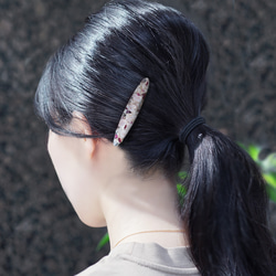 クンツァイトとロードライトガーネットのジュエル・ヘアクリップ7cm　～Romana 4枚目の画像