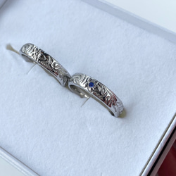 『2人の幸せの形』ハワイアン ペアリング 結婚指輪 ステンレス 刻印 誕生石対応 マリッジリング シルバー  5mm 3枚目の画像