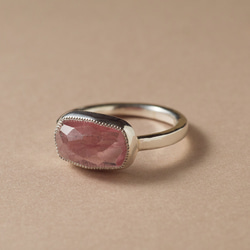 カラフルなトルマリンのシルバーリング　10月誕生石(Silver950/天然石/指輪)ラッピング無料　ピンク、ブルー 10枚目の画像
