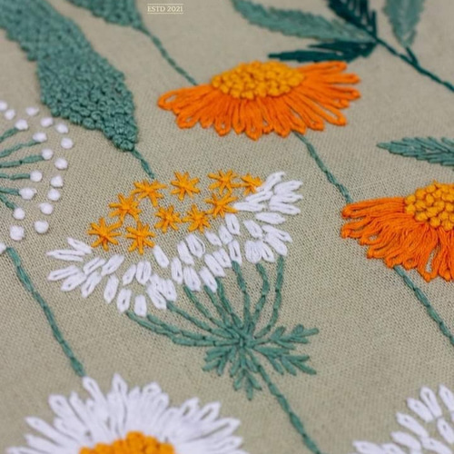 セット 三枚 / 手作りの刺繍枕カバー100%刺繍入り仕上げ花柄