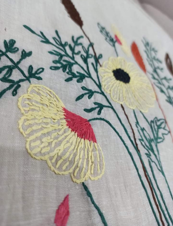 セット 三枚 / 手作りの刺繍枕カバー100%刺繍入り仕上げ花柄 / ソファ/ルーム/用品装飾/ギフト 13枚目の画像