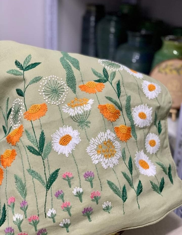 セット 三枚 / 手作りの刺繍枕カバー100%刺繍入り仕上げ花柄 / ソファ/ルーム/用品装飾/ギフト 16枚目の画像