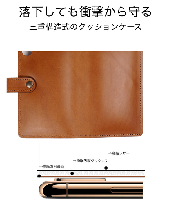 iPad MINI 6 5 クッション ケース 本革 ケース カバー [Brown] 8枚目の画像