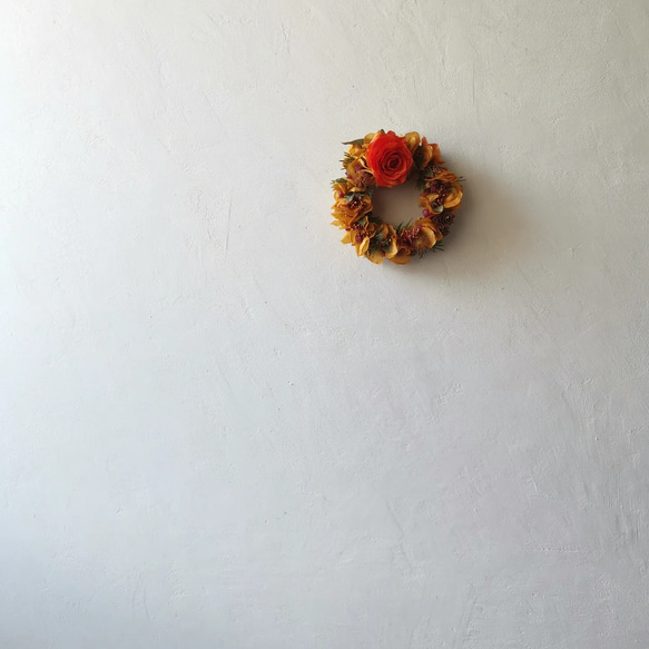 "every month Wreath"Warm orange 暖かい色づきの景色/フラワーリースΦ18cm 5枚目の画像
