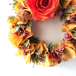 "every month Wreath"Warm orange 暖かい色づきの景色/フラワーリースΦ18cm 3枚目の画像