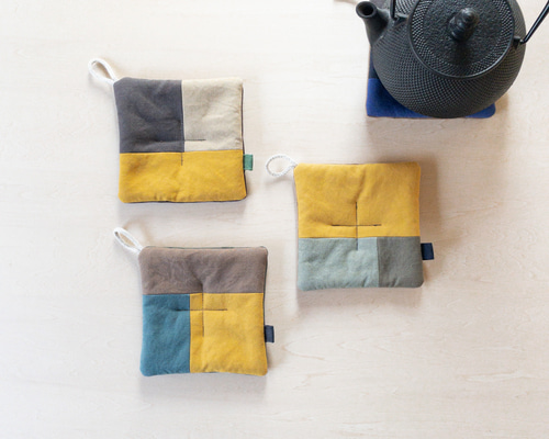 ましかくで キャンバスポットマット（鍋敷き）【type:ひだまり-Sunny