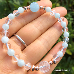 途切れない幸運 癒しと安らぎ 贅沢2種の回紋珠ブレスレット 天然石 3月