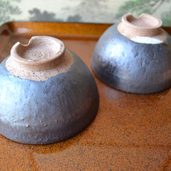 【ギフト特割】炭化金彩　ペア飯碗　お得な2個セット　茶碗　　★萩焼　　　　 11枚目の画像