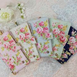 手帳型スマホケース2バラ薄ピンク 4枚目の画像