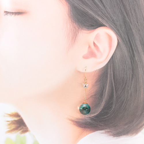 つるん玉~空~(814) ピアス/イヤリング/ノンホールピアス/樹脂ピアス 