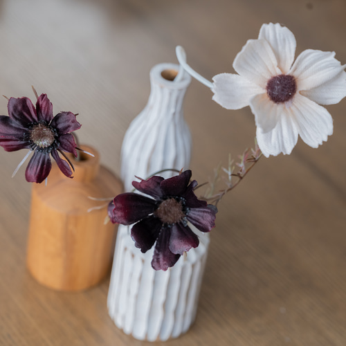 割れない花瓶】ドライフラワー風秋桜・チョコレートコスモス＆【割れ