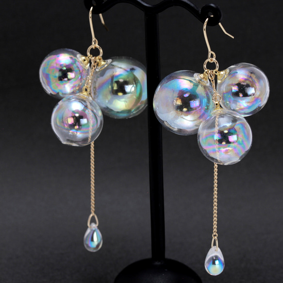 しゃぼんだま。ゆれる(822) ピアス/ノンホールピアス/樹脂ピアス 