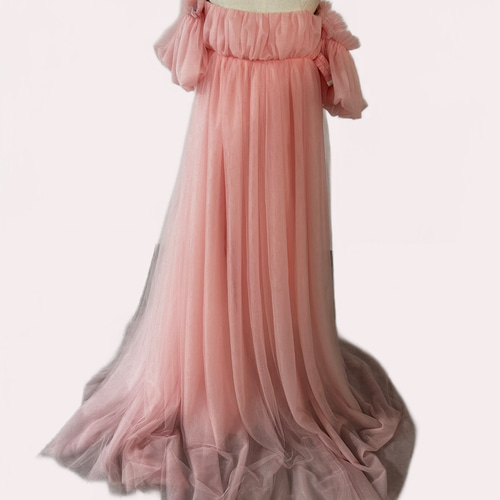 カラードレス マタニティドレス パーティードレス 短袖 ロングスリーブ