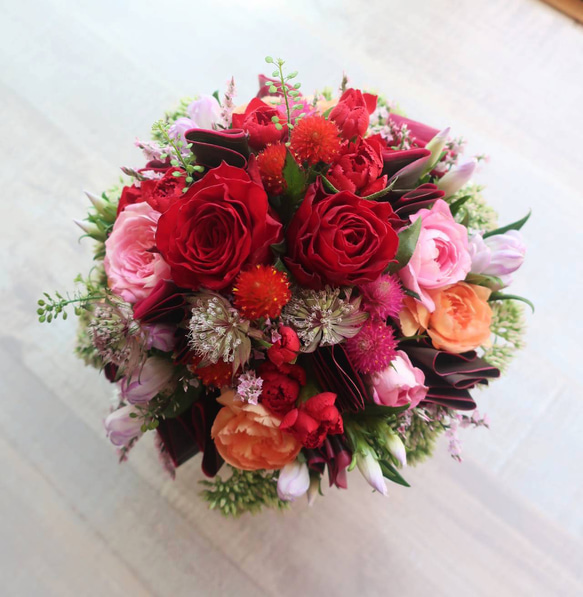 【生花】季節のフラワーアレンジメント ￥3,800【贈られる方のイメージで制作】 2枚目の画像