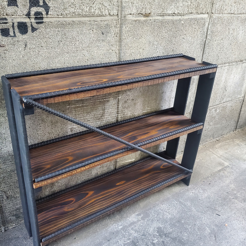 三段シェルフ 男前 ハンドメイド インダストリアル 多肉植物 家具 棚