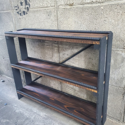 三段シェルフ　男前　ハンドメイド　インダストリアル　多肉植物　家具　棚　シェルフ　収納